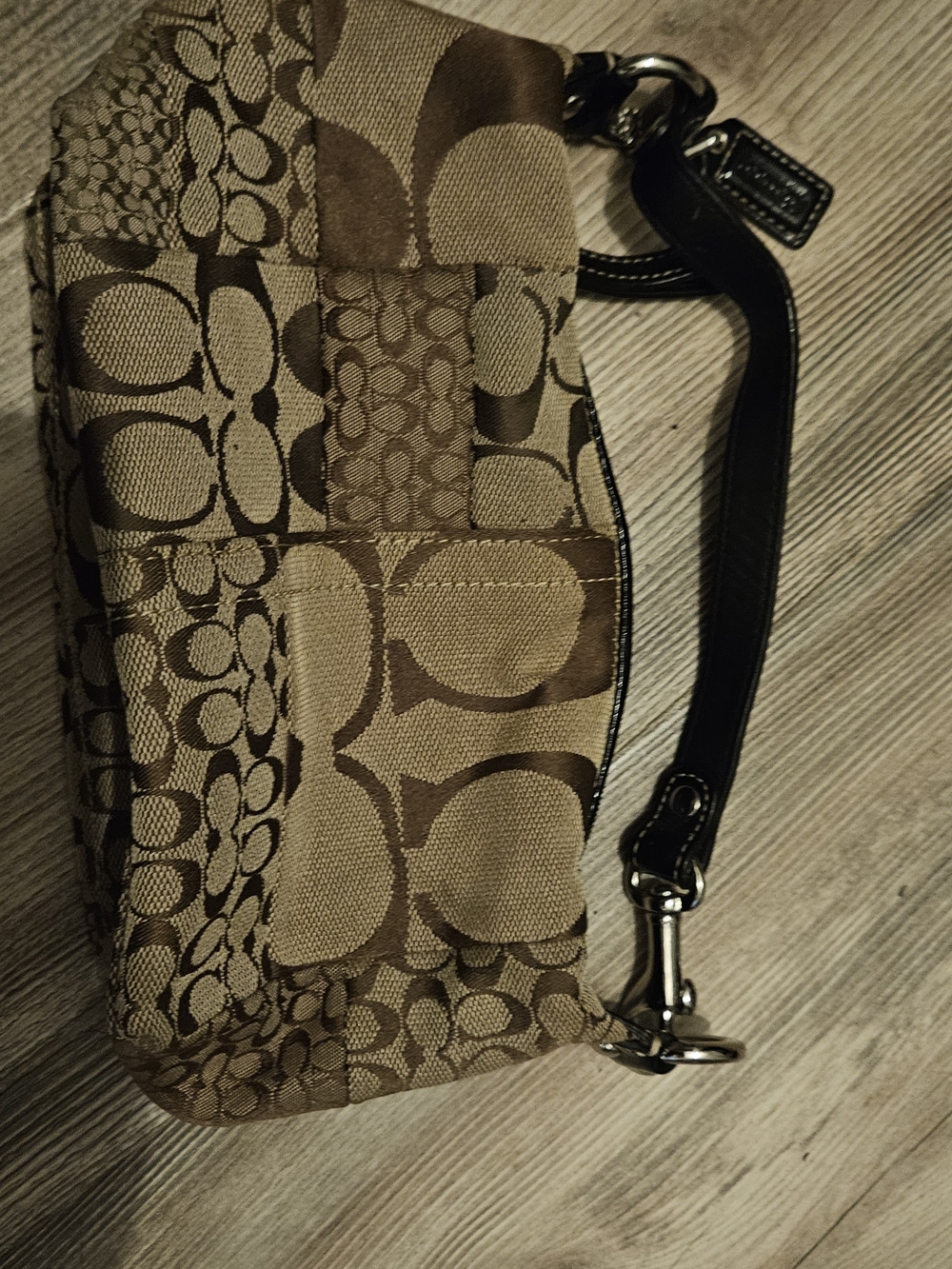 Coach Signature Jacquard Mini Shoulder Bag in Brown/Tan